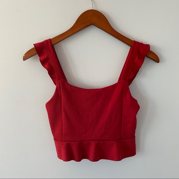Penshoppe Burgundy Crop Top/Cami, Size Small - Picture 1 of 4